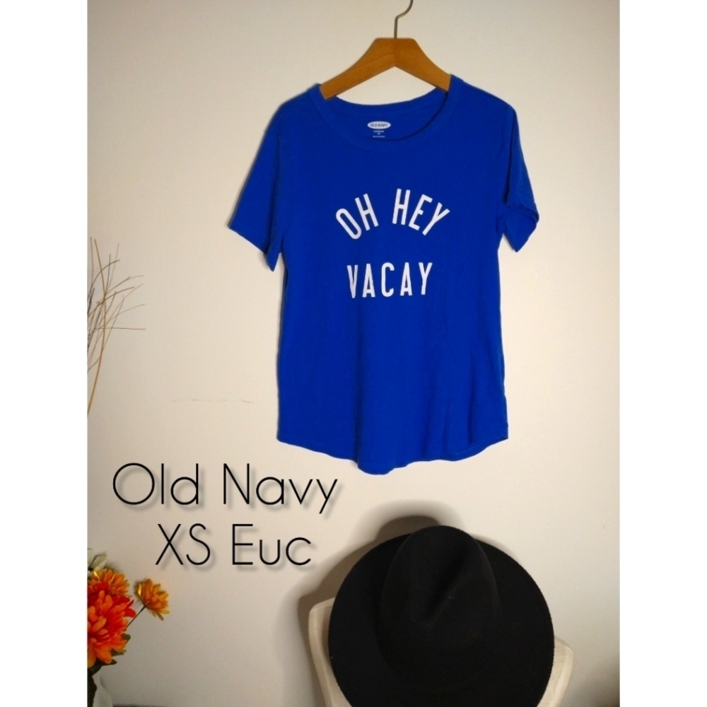 Old Navy XS Blue "Oh Hey Vacay" Tee